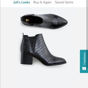 Stitch fix - black faux leather booties